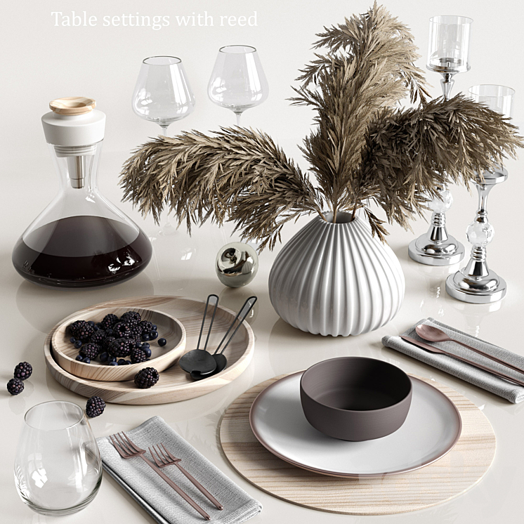 Table settings with reed 3DS Max - thumbnail 1