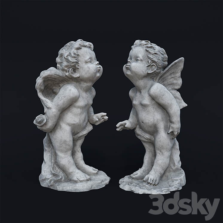 “Garden Sculpture “”Angel's Kiss””” 3DS Max - thumbnail 1