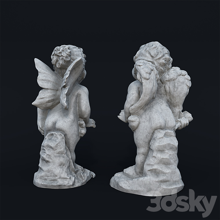“Garden Sculpture “”Angel's Kiss””” 3DS Max - thumbnail 2