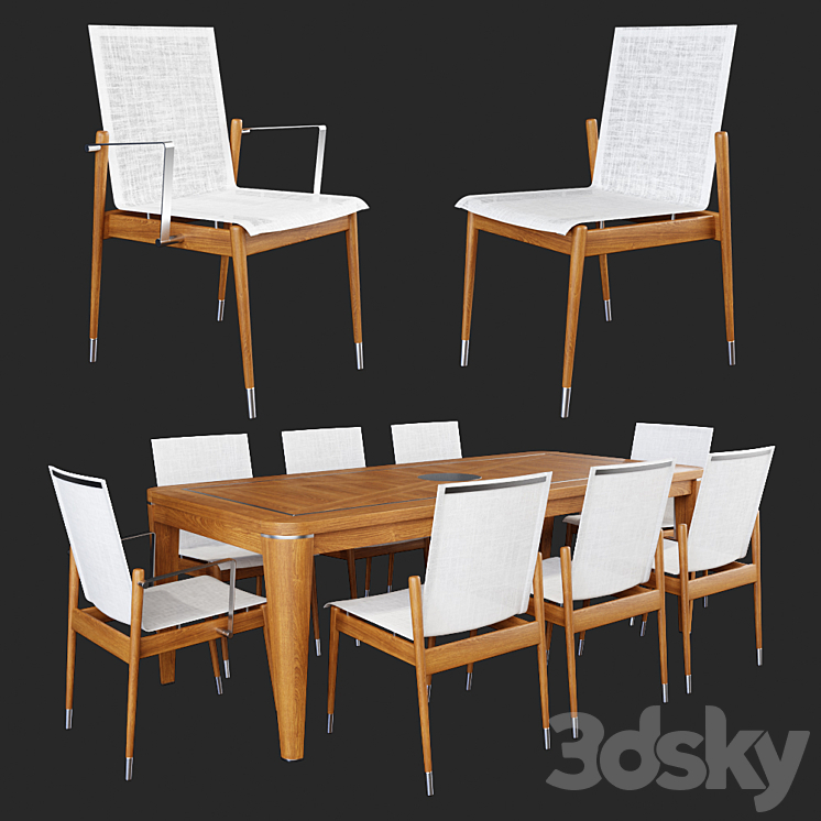 Dining table and armchair by atmosphera 3DS Max - thumbnail 1