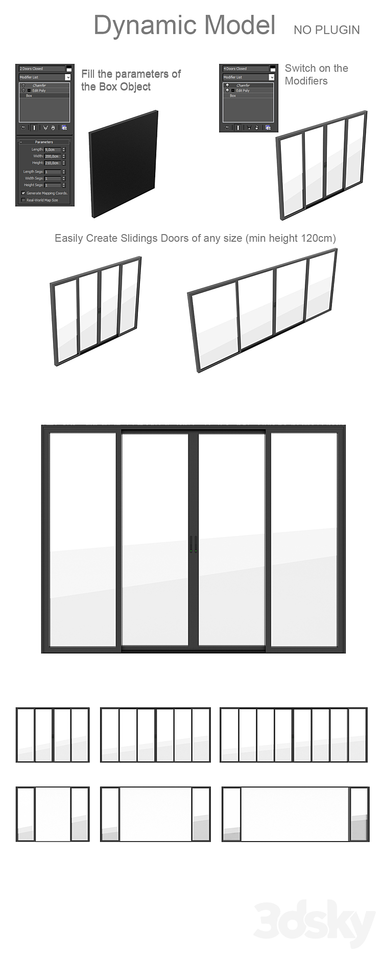 Dynamic Sliding Doors Set 02 3D Model