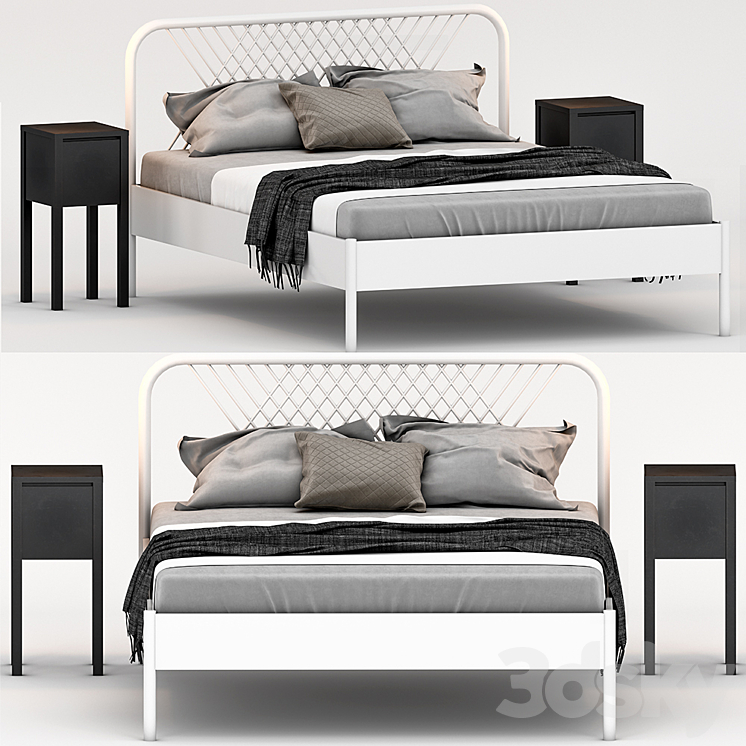 Nesttun IKEA Bed 3DS Max Model - thumbnail 1
