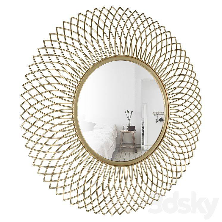 Henninger Metal Glam Accent Mirror 3DS Max - thumbnail 2