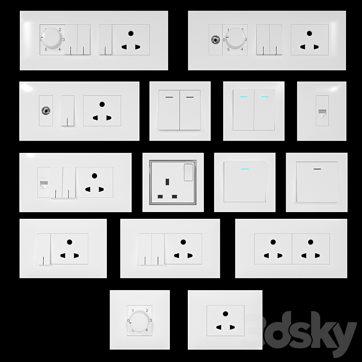 Switches Set 02 3DS Max - thumbnail 1