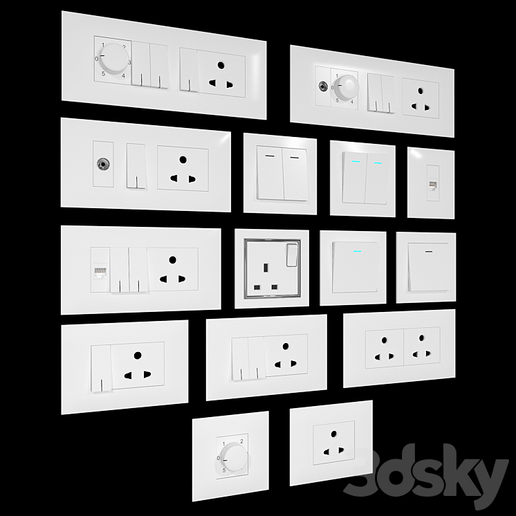 Switches Set 02 3DS Max - thumbnail 2