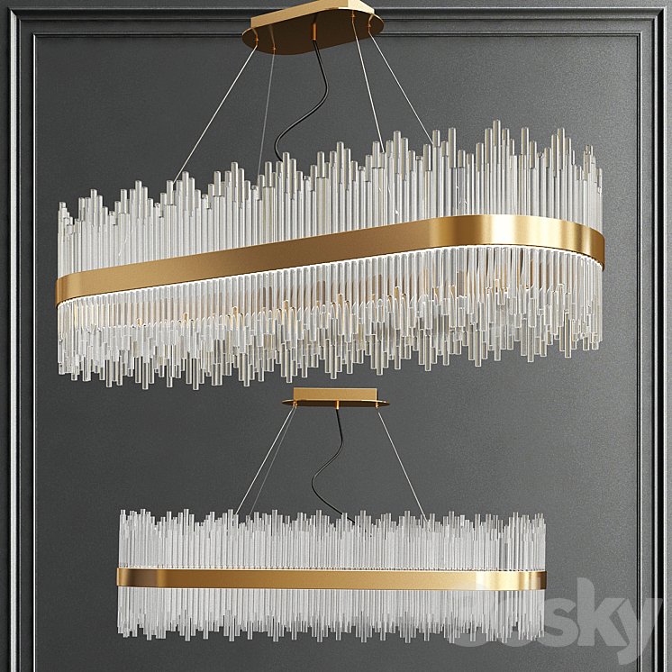 Luminaire Crystal Chandelier 3DS Max - thumbnail 1