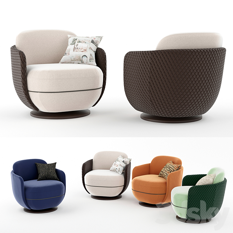 armchair Miles Lounge by Wittmann 3DS Max - thumbnail 2