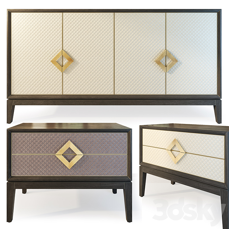 Chest of drawers and Laurent dresser. Sideboard nightstand. The Sofa & Chair company 3DS Max - thumbnail 1