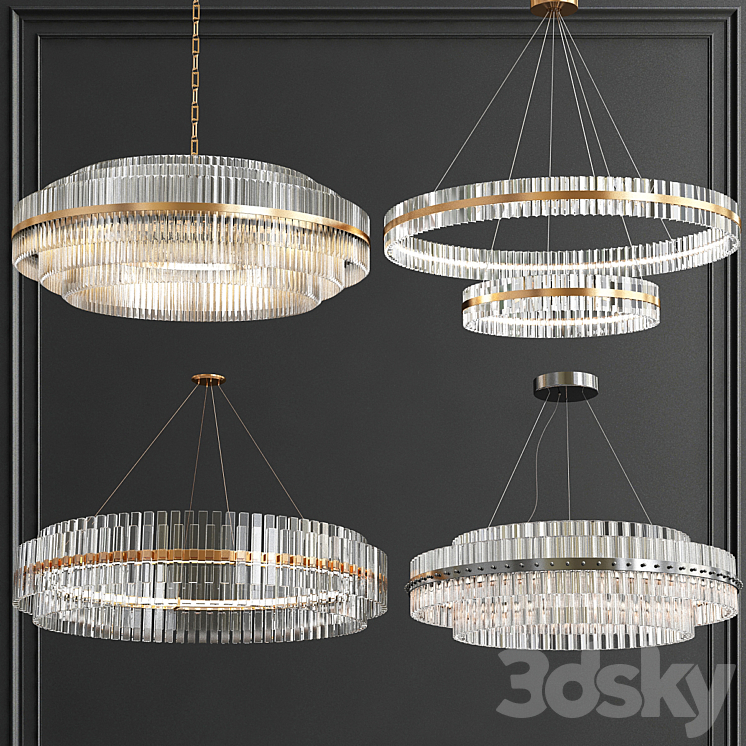 Collection of Modern Crystal Chandelier 3DS Max - thumbnail 1
