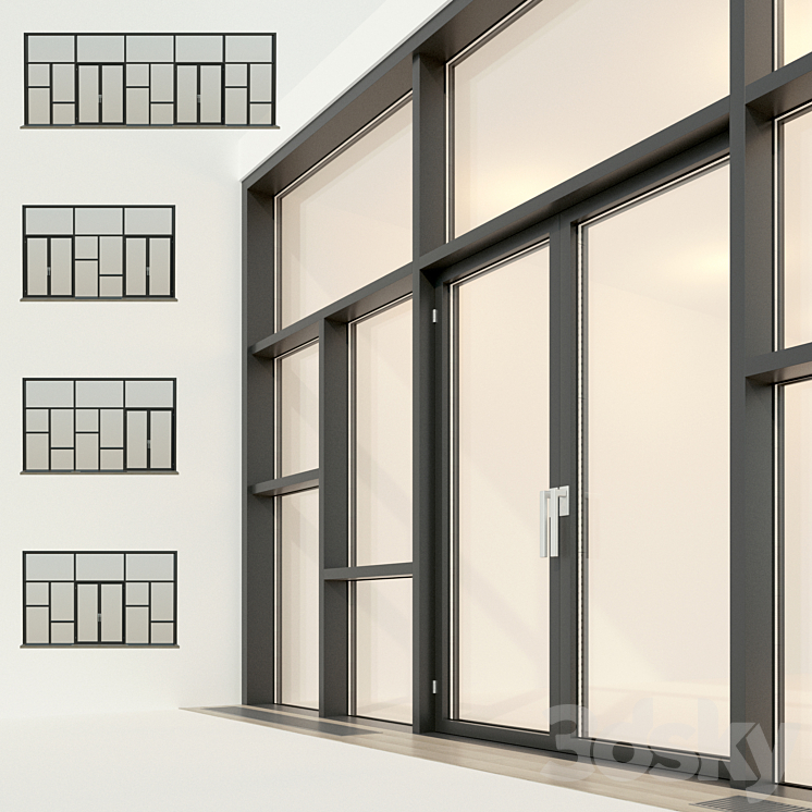 Panoramic glazing. Stained glass window 26 3D Model