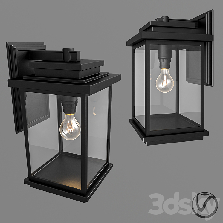 Artcraft Lighting Freemont Black Outdoor Wall Sconce 3DS Max - thumbnail 1