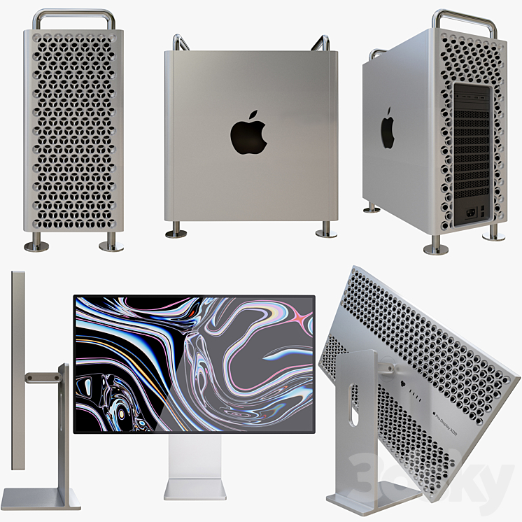 Mac Pro 2019 and Pro Display XDR 3D Model