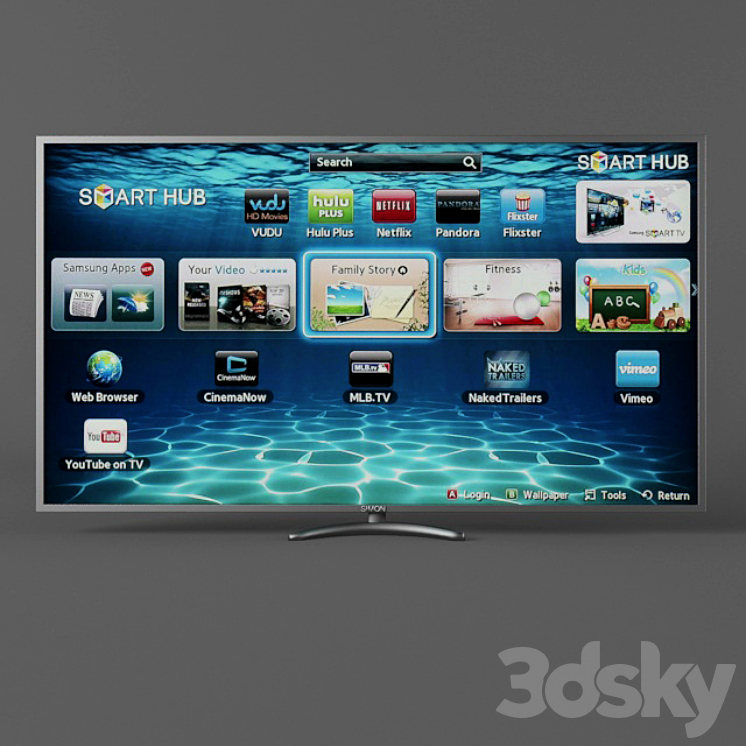 LED Android Smart tv, brand simon TV 3D model