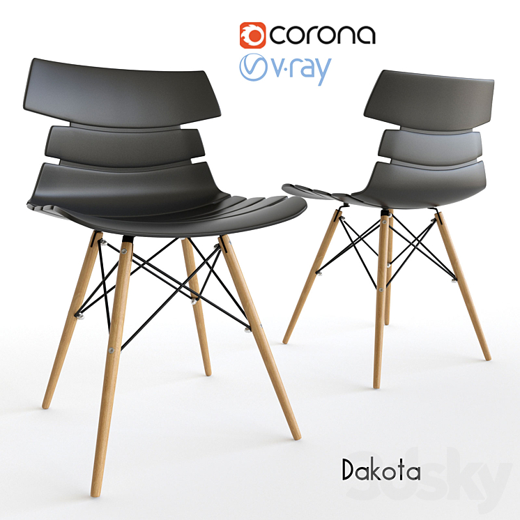 Eames Style Dakota Imodern Chair 3DS Max - thumbnail 1