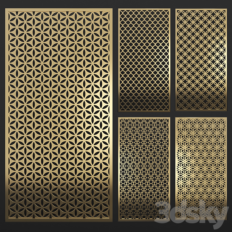 Decorative Partition CNC Panel 05 3DS Max - thumbnail 1