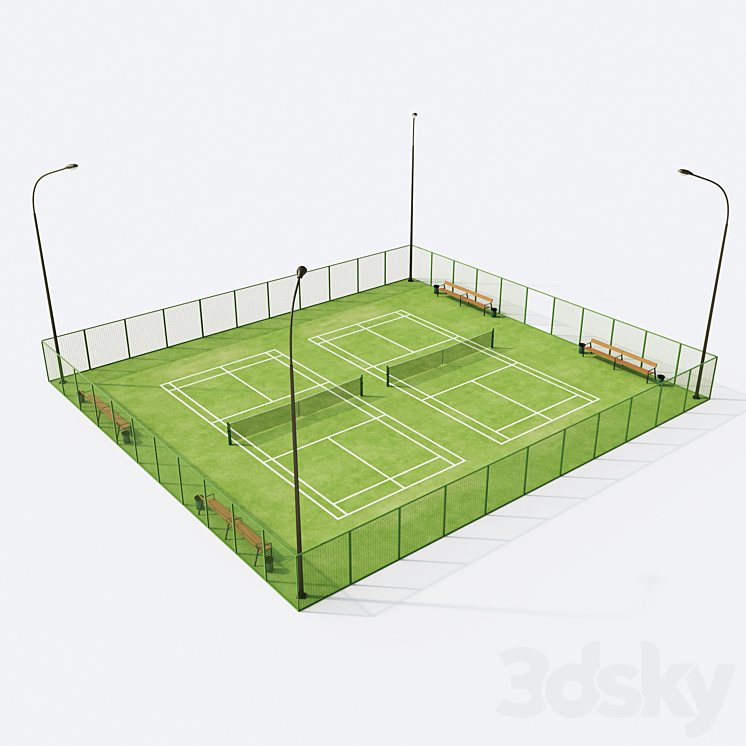 Tennis court 3DS Max - thumbnail 1