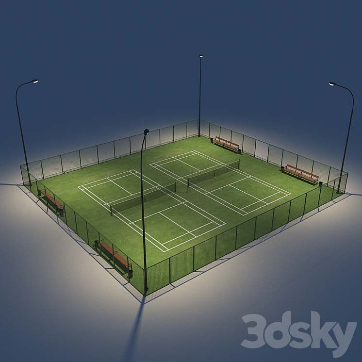 Tennis court 3DS Max - thumbnail 2