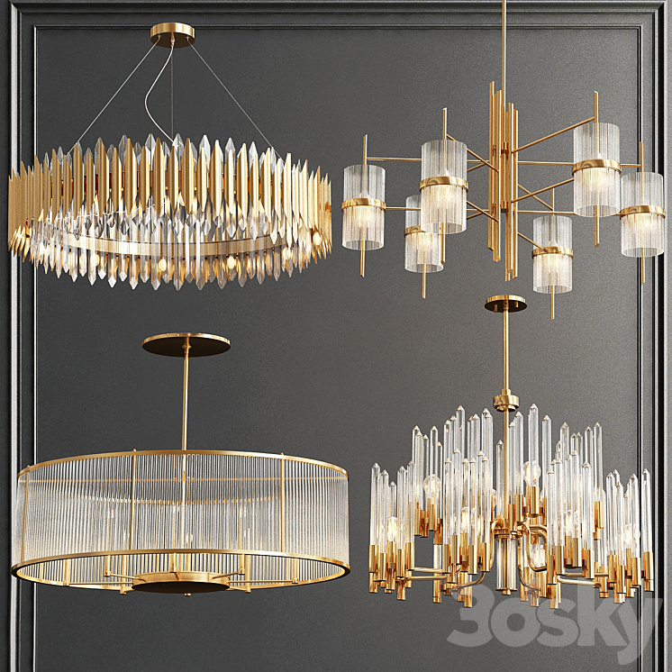 Collection of Modern Chandelier 3DS Max - thumbnail 1