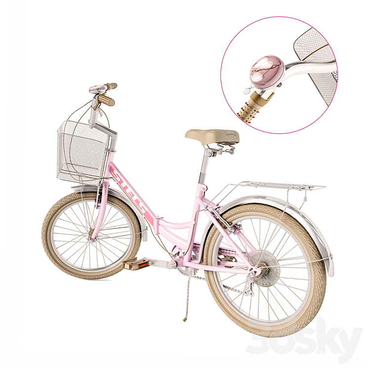 Pink folding bike Stels Pilot 3DS Max - thumbnail 2