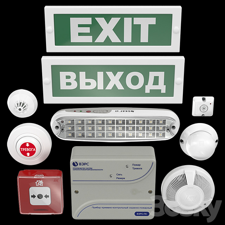 Fire alarm system 3DS Max - thumbnail 1