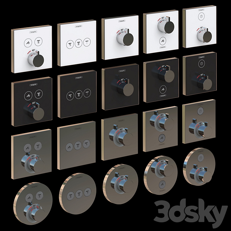 Hansgrohe ShowerSelect Thermostat 3D Model
