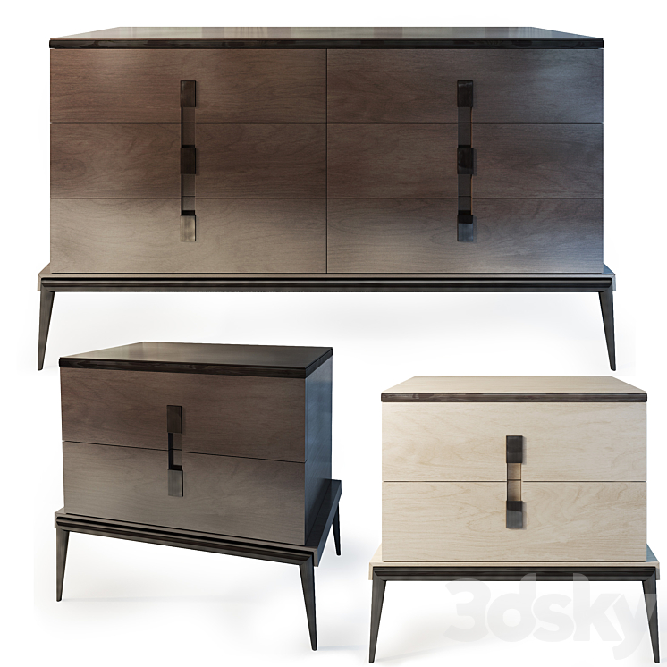 Chest and cabinet Langham. dresser nightstand. The Sofa & Chair company 3DS Max - thumbnail 1