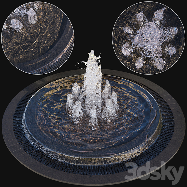 Large Water Fountains 3DS Max - thumbnail 1