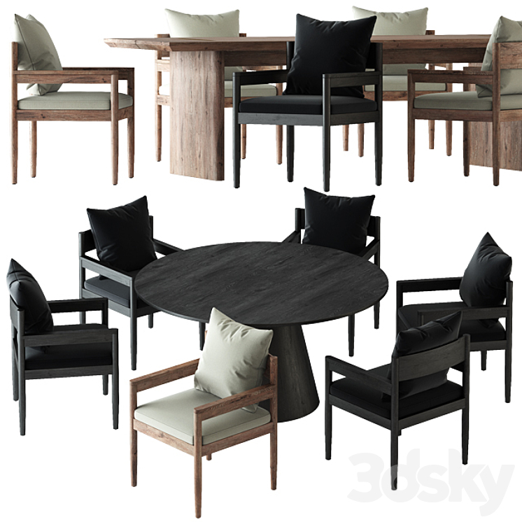 HARBOR \/ ROZELLE DINING CHAIR AND TABLE 3DS Max - thumbnail 2
