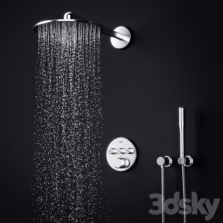 Grohe SmartControl Concealed Shower System 3DS Max - thumbnail 2