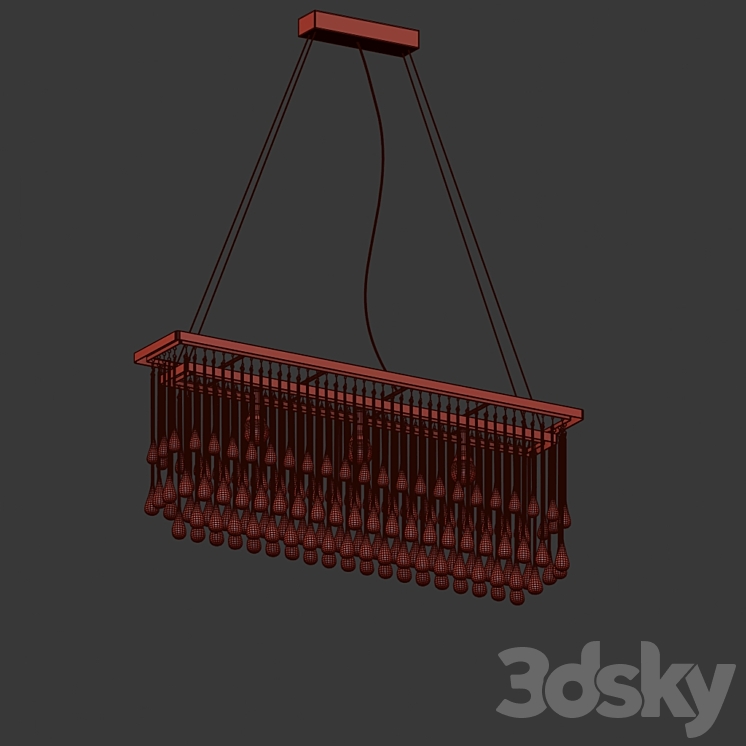 Ocher drizzle chandelier 3DS Max - thumbnail 2