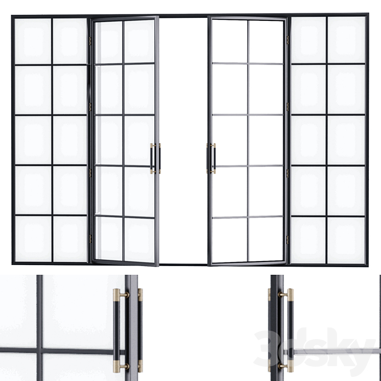 Steel door. Partition set 2 3D Model