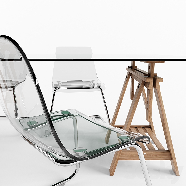 Ikea Finnvard Table With Tobias Chair 3D Model