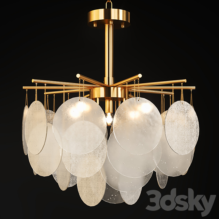 Chandelier with hanging glass plates FROST B 3DS Max - thumbnail 1