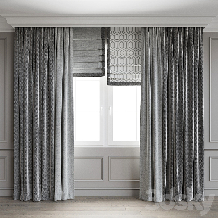 Modern style curtains 7 3D Model