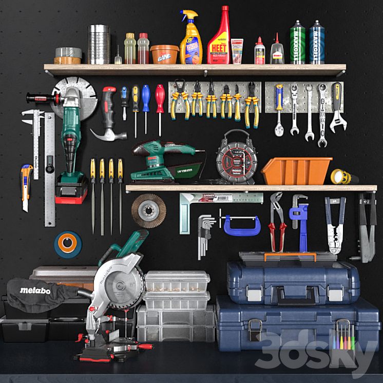 garage tools set 2 3DS Max - thumbnail 1