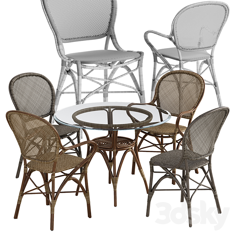 Sika Design Rossini chair Originals table set 3DS Max - thumbnail 2