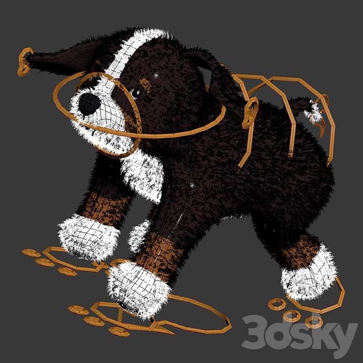 HOPPIG Bernese Shepherd White Soft Toy 3D Model