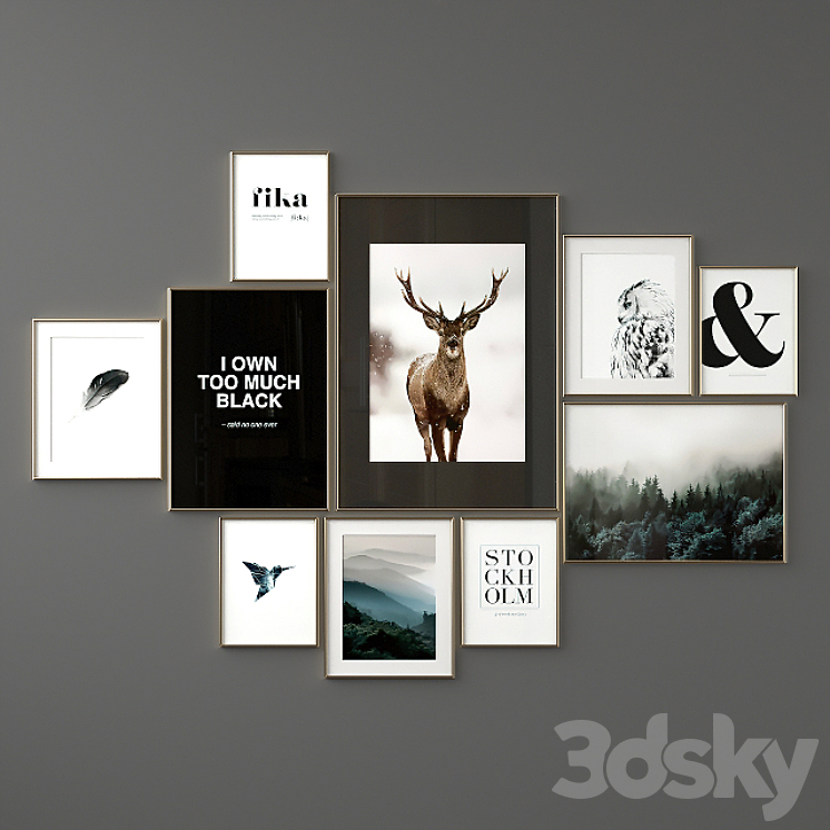 “Poster Set “”Forest Mountain””” 3DS Max - thumbnail 2