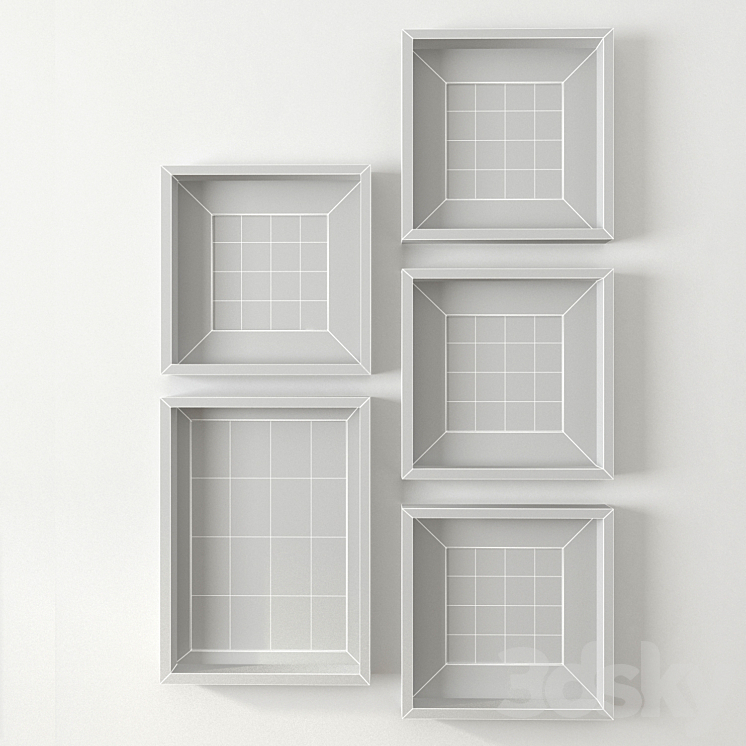 Photo Frame Set Ikea Ribba 3D Model