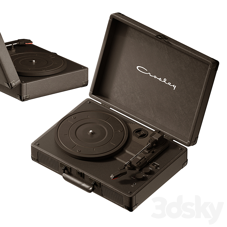 Crosley UO Exclusive Black Star Cruiser Bluetooth Record Player 3D Model