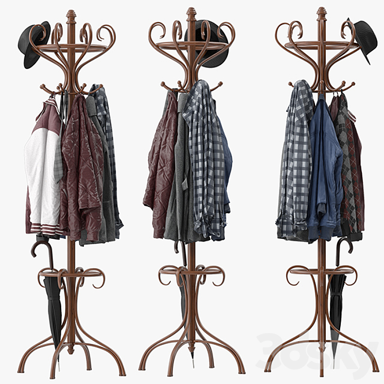 Bentwood Hat & Coat Stand 3DS Max - thumbnail 1