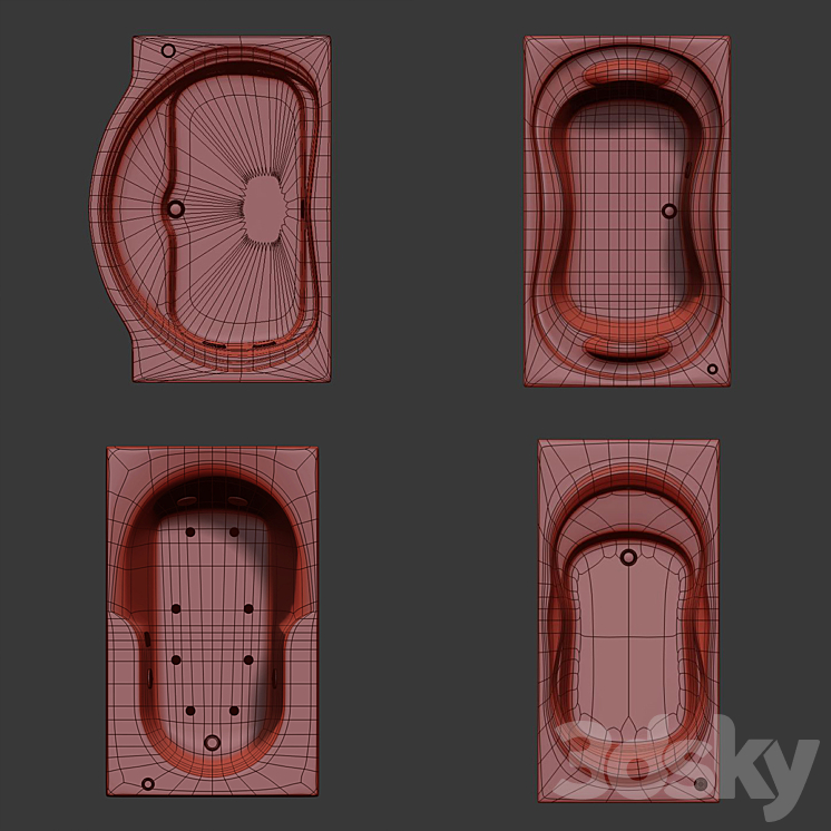 Toto Bathtub Flexing Detail Bathtub 3D model