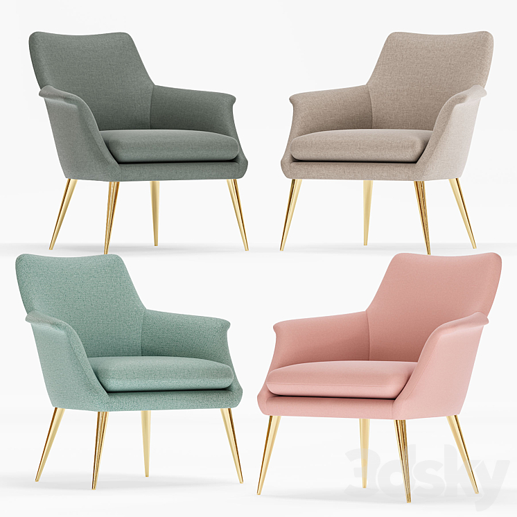 Finley Lounge Chair west elm Arm chair 3D model