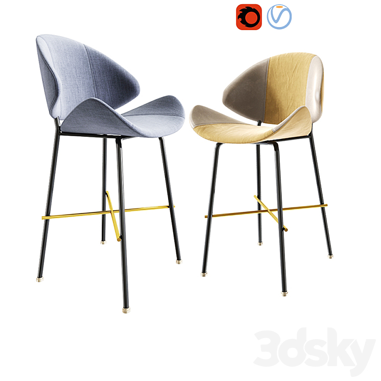 Cheri Bar Stool And Dining Chair 3DS Max - thumbnail 2