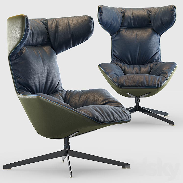 Moroso Armchair Leather 3DS Max - thumbnail 1