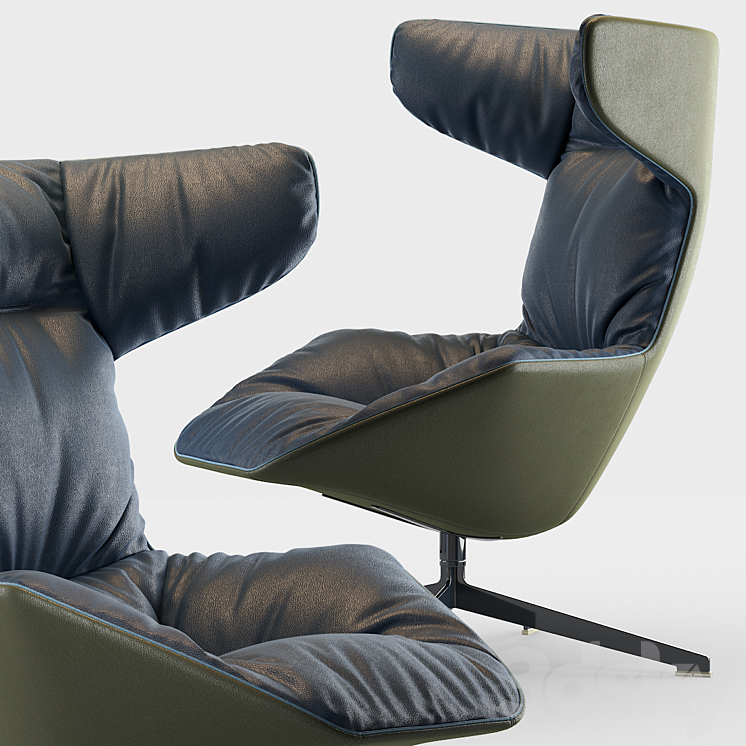 Moroso Armchair Leather 3DS Max - thumbnail 2