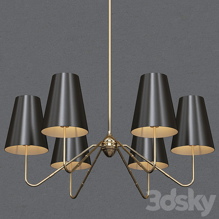 Berkshire 6Arm Chandelier Pendant light 3D model