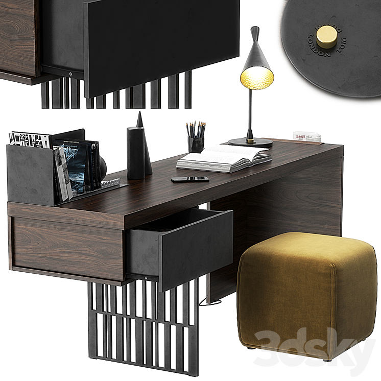 Scriba desk by Molteni & C 3D Model