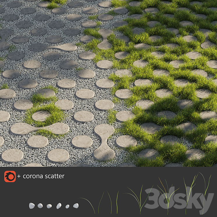 Grass | Eco parking 3 3D Model