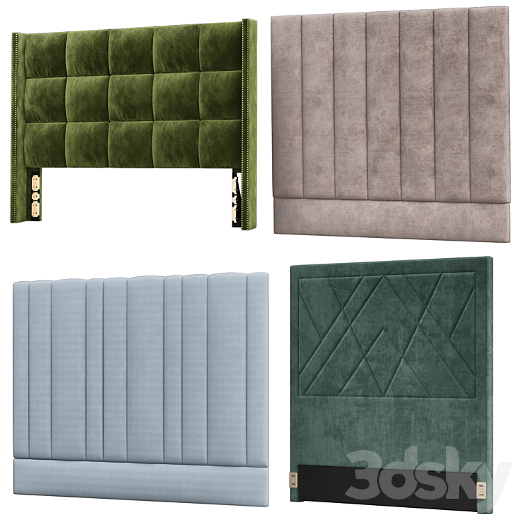 Headboard models collection №3 3DS Max - thumbnail 1